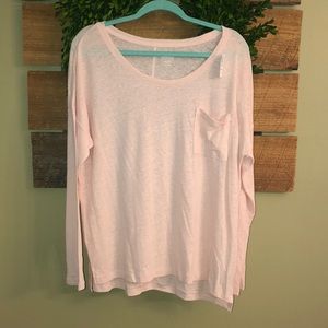 long sleeved baby pink top
